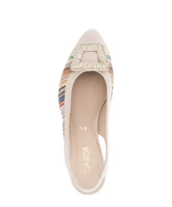 Gabor Multicolor Fabric and Leather Sling Back|8152640