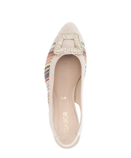 Gabor Multicolor Fabric and Leather Sling Back|8152640