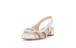 Gabor Multicolor Fabric and Leather Sling Back|8152640