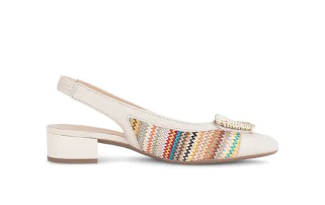 Gabor Multicolor Fabric and Leather Sling Back|8152640