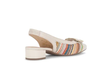 Gabor Multicolor Fabric and Leather Sling Back|8152640