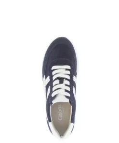 Gabor Navy and White Wide Fit Trainer|8655636