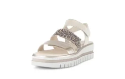 Gabor Silver and Leo Strap Wedge Sandal|8462032