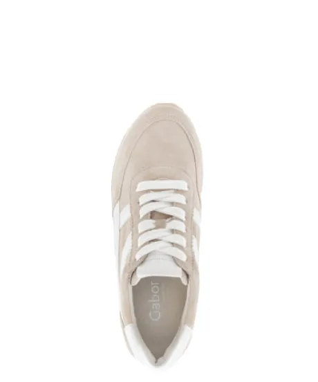 Gabor Soft Beige Suede Trainer |8655633