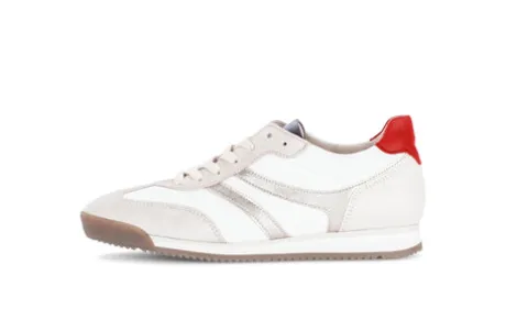 Gabor Trendy White and Red Trainer|8343014