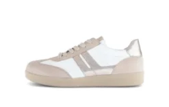 Gabor White and Oak Leather Trainer|8330012