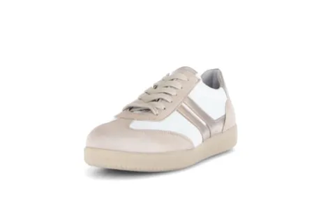 Gabor White and Oak Leather Trainer|8330012