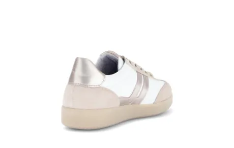 Gabor White and Oak Leather Trainer|8330012