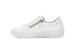 Gabor White Leather Platform Trainer|8333421W