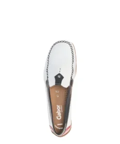 Gabor White, Red and Navy Slip On|8609069W