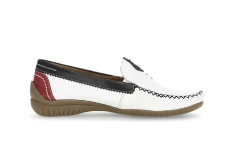 Gabor White, Red and Navy Slip On|8609069W