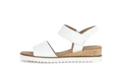 Gabor White Wedge Strap Sandal|8275050