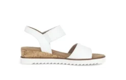 Gabor White Wedge Strap Sandal|8275050