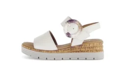 Gabor White Wedge Strap Sandal|8270652