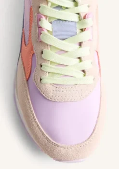 Gioseppo Leather and Mesh Pink, Lilac and Orange Trainer|78044