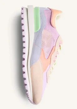 Gioseppo Leather and Mesh Pink, Lilac and Orange Trainer|78044