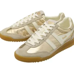 Gola Gold and Off White Trainer|CLB858YW