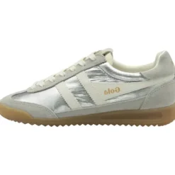Gola Silver and Off White Trainer|CLB858JW