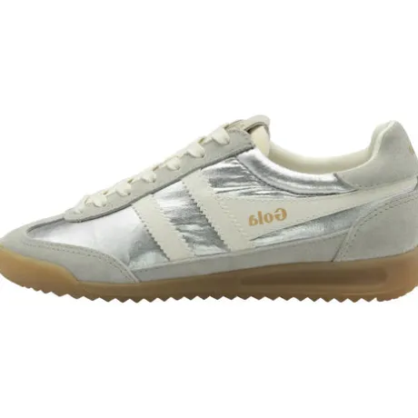 Gola Silver and Off White Trainer|CLB858JW