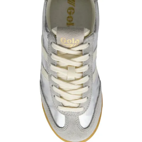 Gola Silver and Off White Trainer|CLB858JW