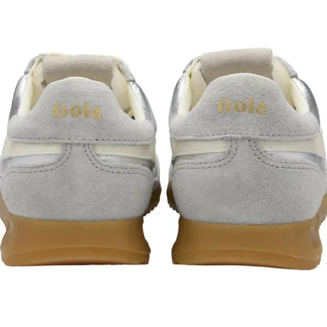 Gola Silver and Off White Trainer|CLB858JW