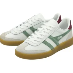 Gola White, Green, Cerise and Gum Trainer|CLB744WN
