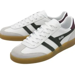 Gola White, Khaki, and Gum Trainer|CMB744WF