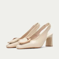 Hispanitas Beige High Heel Sling Back|HV264762