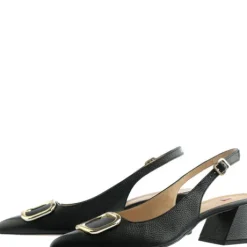 Hogl Black Leather Sling Back|1046230100