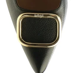 Hogl Black Leather Sling Back|1046230100