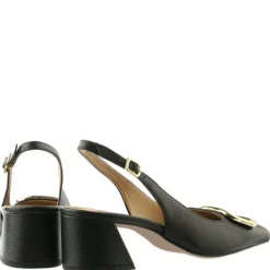 Hogl Black Leather Sling Back|1046230100