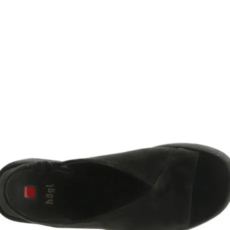 Hogl Black Suede Platform Sandal|1025220100