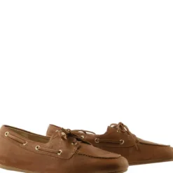 Hogl Brown Leather Boat Shoe|1005462200