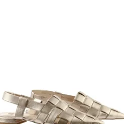 Hogl Gold Woven Sling Back|1019317800