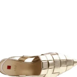 Hogl Gold Woven Sling Back|1019317800