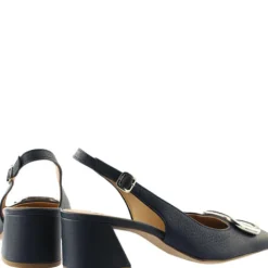 Hogl Navy Leather Sling Back|1046233500