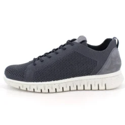 Igi & Co Navy fabric and Suede Trainer|1111200