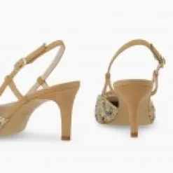 Lodi Leather and Multicolor Fabric Sling Back|NIVISC1