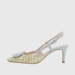 Lodi Suede and Multicolor Fabric Sling Back|NIVISC2