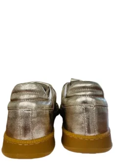 Meline Gold Leather with Studs Trainer|529R152GD