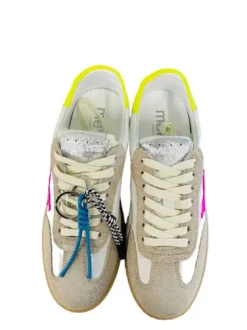 Meline White Pink and Neon Trainer |525110100
