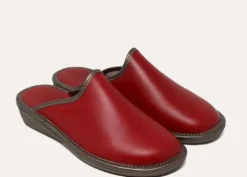 Nordika Red Leather Slipper|3478DROJ