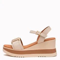 Oh My Sandals Beige Wedge Sandal|5981WHT