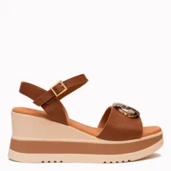 Oh My Sandals Brown Wedge Sandal|5984BRN