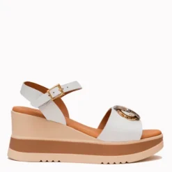 Oh My Sandals White Wedge|5984WHT