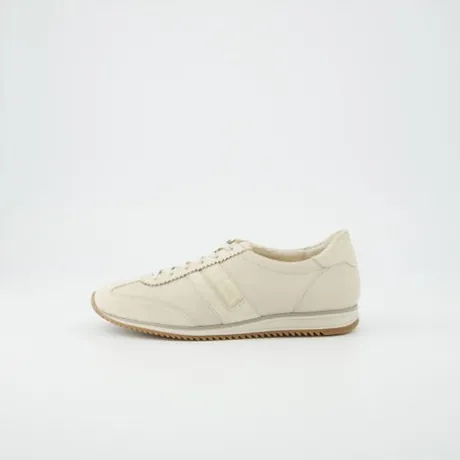 Paul Green Beige Leather Retro Trainer|5453159