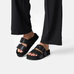 Paul Green Black Platform Mule|6157040