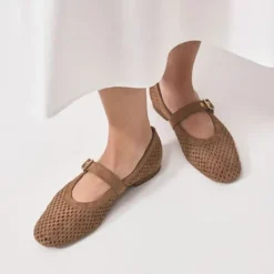 Paul Green Brown Suede Perforated Mary Jane|1213029