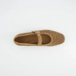 Paul Green Brown Suede Perforated Mary Jane|1213029