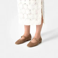 Paul Green Brown Suede Perforated Mary Jane|1213029